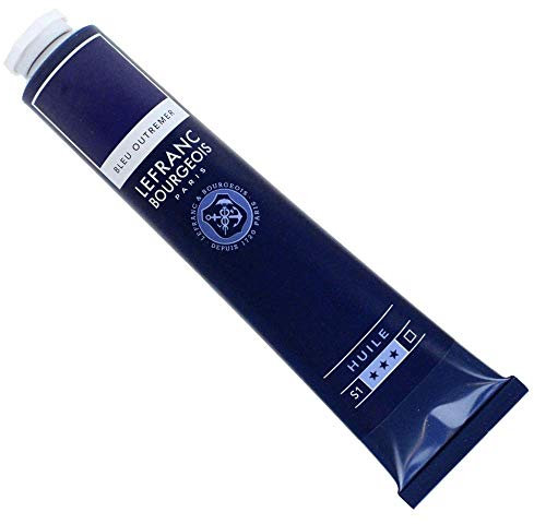 Lefranc Bourgeois 810067 feine Ölfarbe, lichtecht mit hervorragender Deckkraft & hoher Farbintensität, gleichmässiger Konsistenz und optimaler Mischbarkeit, 150ml Tube - Ultramarinblau