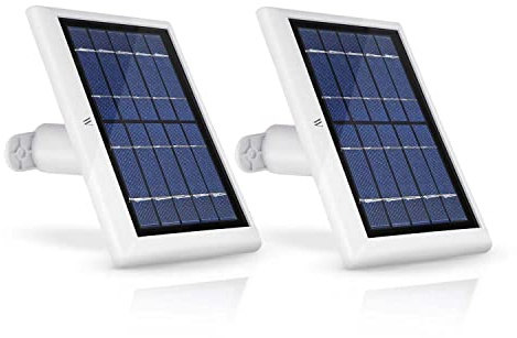 Panel solar para cámara de vigilancia Ring Spotlight - Carga tu cámara de seguridad Spotlight de forma continua con nuestro cargador solar (Pack de 2, blanco)