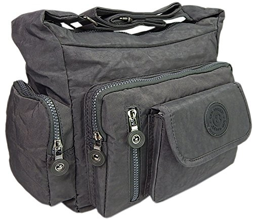 ekavale - Wasserabwesende hochwertige leichtgewichtige Damen-Handtasche Umhängetasche aus Crinkle Nylon