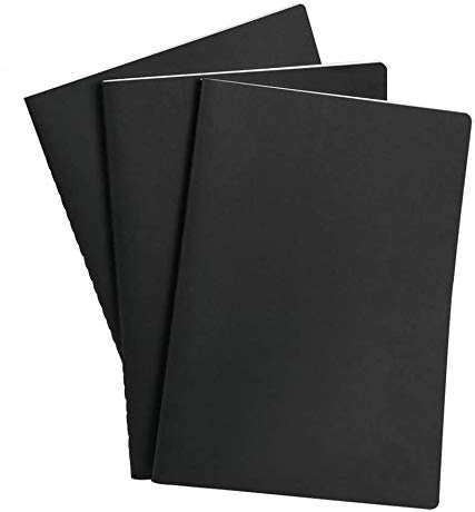 BUYGOO 3Pcs Cuaderno de bocetos cuaderno en blanco A4 Kraft sin madera Bosquejo de papel en blanco 80GSM Cartucho de boceto de papel para uso en medios mixtos (40 hojas / 80 páginas)