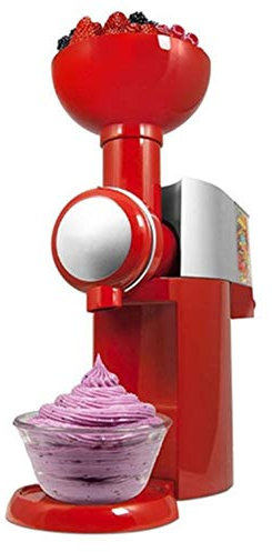 LUOER DIY Frozen Treat Maker, Healthy Dessert Fruit Soft Serve Maker, Máquina de postres de Yogurt de Frutas congeladas casera, 150 W, 220 V,Red