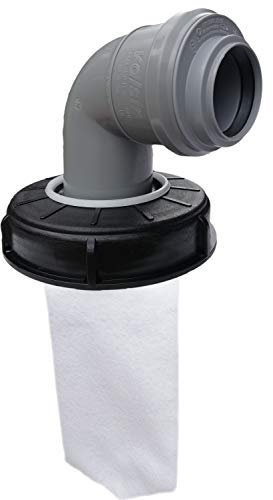 FN-Technik IBC lid filter, rain water filter, lid DN 150 HT DN 75 needle felt, article: bend DN 75 red, DN 50