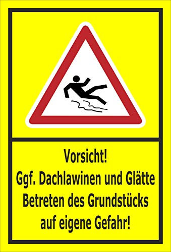 Melis-Folienwerkstatt Schild Dachlawinen und Glätte - 30x20cm - 3mm Aluverbund – 20 VAR S00018-136-C