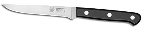 DUE BUOI COLTELLO DA BISTECCA SERIE OLIMPO LAMA CM 11 - ACCIAIO BÖHLER N690-60 HRC - MANICO IN TECNOPOLIMERO NERO
