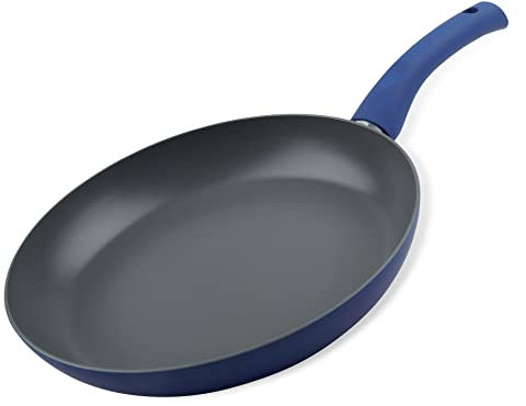Tasty Everyday Frying Pan, 1800 ml, Non-Stick Saucepan with Handle, Frypan with Non-Stick Coating, Saute Saucepan for All Stoves, incl. Induction, Dishwasher Safe, Colour: Grey, Blue, 28cm