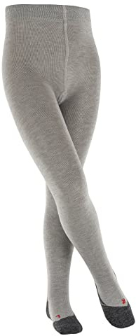 FALKE Unisex Kinder Strumpfhose Active Warm K Ti Wolle Funktionsmaterial dick einfarbig 1 Stück, Grau Mid Grey Melange 3530, 152-164