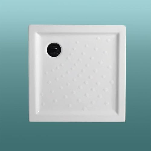 Kiamami Valentina - Piatto Doccia Quadrato 80x80 cm | Altezza 6cm | Superficie Antiscivolo con Bordo Rialzato | Piatto Doccia Ceramica Bianca, Linea Malta