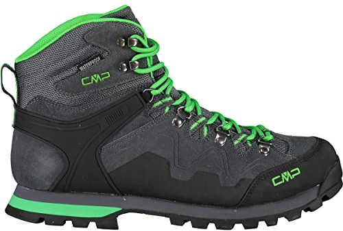 CMP Athunis Mid Trekking Shoe Wp herr Promenadsko Mid-top ,Grå verde fluo, 41 EU