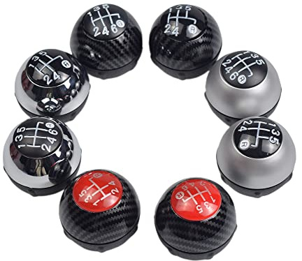 Hacreyatu 6 Gang Schaltknauf Stick Schalthebel Passend für Fiat 500 | 2012 2013 2014 2015 2016 2017 2018 (Black, 6 Gang)