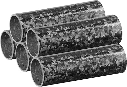 feiermeier Luftschlangen Metallic 5er Sparpack | 5 Rollen à 18 holografisch-glitzernde Luftschlangen | Partydeko für Silvester, Karneval, Fasching, Geburtstag & Hochzeit (schwarz)