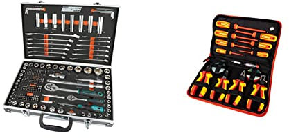 Brüder Mannesmann Steckschlüsselsatz 232-tlg & Mannesmann M11214 Elektro-Werkzeugsatz 14-teilig