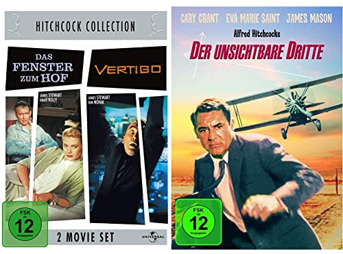 Hitchcock-Collection: Das Fenster zum Hof / Vertigo [2 DVDs] & Der unsichtbare Dritte