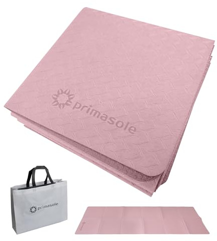 Primasole TPE Folding yoga mat Travel Double side Non-Slip Lightweight Pilates & Floor Workouts6mm thick Pink Color PSS22NH014A