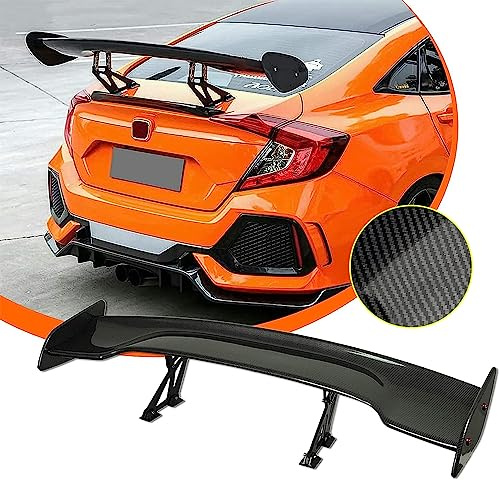Ombialo 57 Inch Universal Rear Trunk Spoiler GT Racing Style Fit for Sedans Coupe Hatchback Adjustable Trunk Spoiler Wing (Carbon Fiber Look)