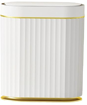 Milageto Mülleimer, intelligenter Induktions-Mülleimer, schmaler Papierkorb, elektronischer Mülleimer, berührungsloser Mülleimer mit Deckel für Zuhause, Küche, 7L Gold