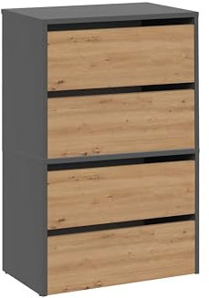 CDF Moderne Kommode Sideboard Holzoptik Dielenkommode Artisan Eiche & Anthrazit - Modo