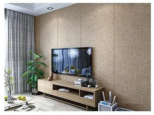 Paneles de Pared de Tela de Lino, Papel Tapiz 3D, de 5 mm, Aislamiento térmico a Prueba de colisiones, tapizados para decoración de Dormitorio, Sala de Estar (Color: marrón-b, Tama
