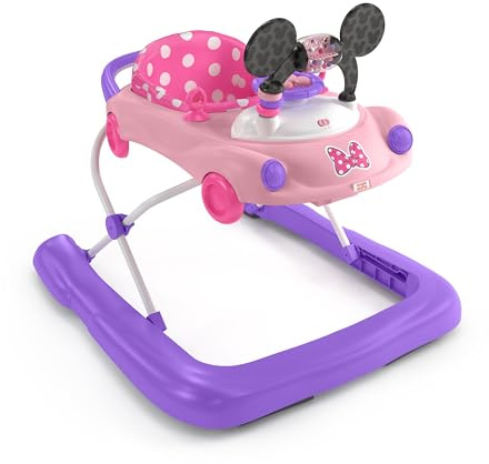 Bright Starts, Disney Baby, Girello 3 in 1 Go, Go Bows MINNIE MOUSE, rosa e viola, 6-24 mesi
