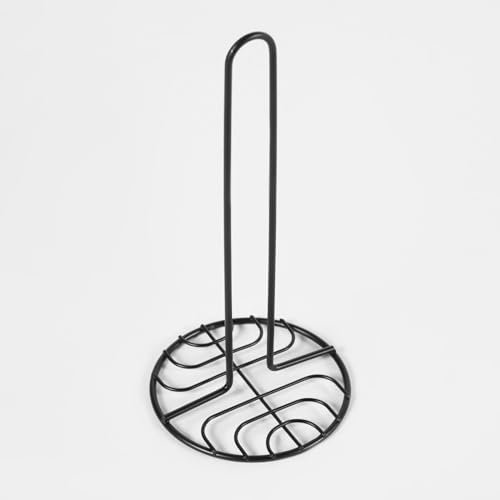 OHS Kitchen Roll Holder Wire, Free Standing Kitchen Roll Dispenser Accessories for Kitchen Countertop Home Dining Table Easy to Use Organisation, Black