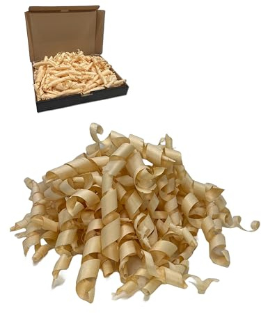 BUNBAN Nadelholz Hobelspäne Handmade nachhaltige rustikale Verpackung oder Dekoration hauchdünne Holzlocken (Kleiner Karton Nadelholz)