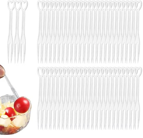 Obstgabeln,Minging 500 Stück Obstgabel Aus Kunststoff Pommesgabel Plastikgabeln Plastik Gabeln Mini Obst Essen Kuchen Gabel Bento Food Picks Aus Kunststoff Fruit Forks Mini Fruchtgabeln.