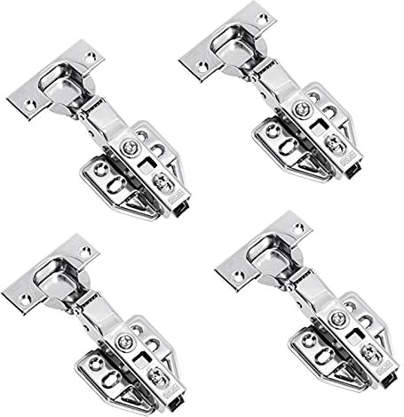 4 Stück Schrankscharniere, sanft schließende Türen, Fensterscharniere, verdeckte Möbelscharniere mit Schrauben for Küche, Badezimmer, Schrank, Kleiderschrank, Tür, A (Size : B)