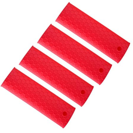 OUNONA 4 Stücke Nicht Topflappen Silikon Griff für Pan Hitze Beständig Topf Griff Hülse