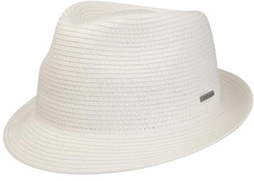 Stetson Plain Toyo Trilby Strohhut Unifarbener Klassischer Hut UV-Schutz 40+ Damen Herren Frühling Sommer