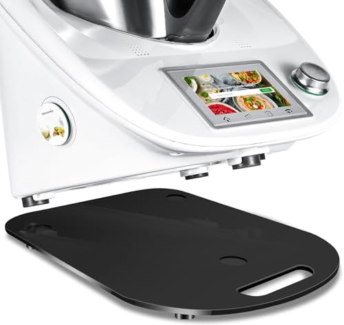Gleitbrett für Thermomix TM6 TM5 Gleitbrett Acryl, Schnelles Bewegen Rollbrett für Thermomix Vorwerk Küchenmaschine TM 6 Zubehör Unterlage Brett (Schwarz)
