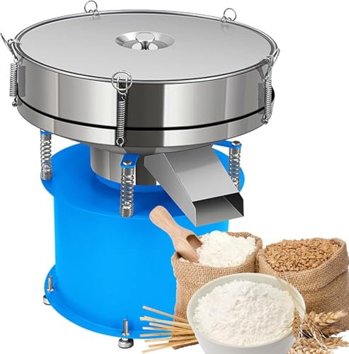 XINRISHENG Elektrischer Mehlsieb, 180W automatische Mehlschüttelmaschine Elektrische Vibrationssiebmaschine mit 60-Mesh-Filter und Abdeckung