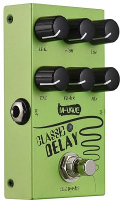 Btuty Gitarren-Delay-Effektpedal, Level/High/Low/Time/F.Back/Mix, Gitarren-Bass-Effektpedal, 2-Band-EQ und Volumenverstärkung mit True Bypass DC 9 V 6,35 mm Eingang/Ausgangsschnittstelle