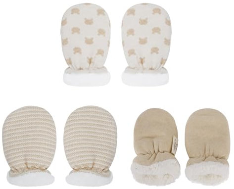 3 Paare Baby Fäustling Neugeboren Kratzfäustlinge Kratzhandschuhe Winter Säuglinge Handschuhe Anti Kratzfäustel Fausthandschuhe Baby Gloves Jungen Mädchen Winter Handschuhe für 0-12 Monate