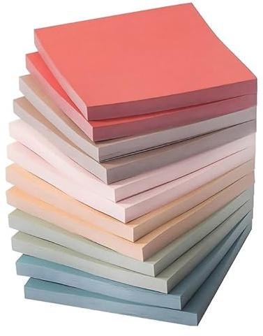 Sticky Notes - 600 Haftnotizen, Farbige Haftnotizen Pastell Selbstklebender Block, Haftnotizen, Notizblock, farbige Haftnotizen, Büro, Zuhause, Schule, Meeting, Bürobedarf(Zentimeter, 7.6x7.6)