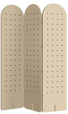 Genérico Estante de Pared de Tablero Perforado, Separador de ambientes de Tablero Perforado, biombo de Tablero Perforado, mampara de privacidad Plegable, Expositor de Tablero Perforado para joyería,
