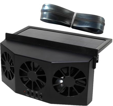 Car Window Vent Fan, Car Solar Energy Fan, Quiet 3-outlet Solar Exhaust, Multifunctional Exhaust For, Truck, Window With 1600mAh Battery For Ventilation