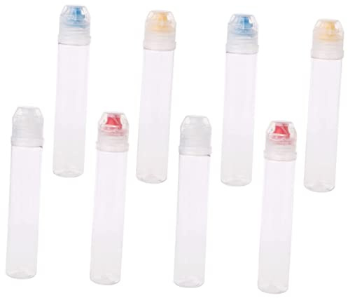 Veemoon Wiederverwendbare Quetschflaschen zu Zufällige Farbe zur Aufbewahrung von Soßen 8 Stück-pack aus Kunststoff 72ml mit Langer Düse Einfach Dosierbar für Senf und Salatdressings