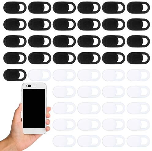 50 Stück Webcam Abdeckung, Ultra Dünne Laptop Kamera Abdeckung Handy Kamera-Abdeckung für Laptop, Computer, Tablet, Smartphone, Schutz Ihrer Privatsphäre Online (Weiß, Schwarz)