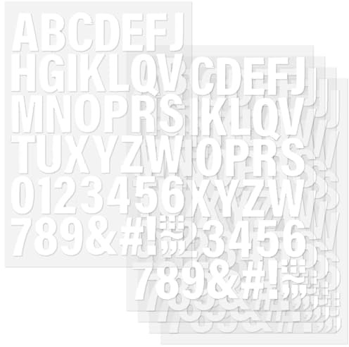 5 Sheets 215 Pieces Iron on Letters and Numbers for Clothes – White Fabric Transfer Letters for DIY T-Shirts, Bags, Crafts
