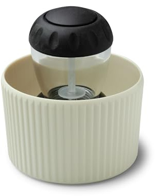 Zeal Soap Dispensing Dish Brush – Palm Washing Up Kitchen Brush with Melamine Pot Holder & Sink Organiser (Cream)