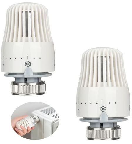 XCWTBL Thermostatkopf,2 Stück Heizungsthermostat Heizkörperthermostat Thermostatkopf Heizungsregler1-5 Einstellfunktionen,Thermostat Heizung Für Thread M30 X 1.5, Frostschutz- Und Einstellfunktionen
