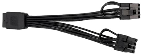 TERNCOEW Femelle 12VHPWR 12+4Pin au double 6+2 Pin PCIe 5.0 GPU Câbles Adaptateurs d'Alimentation pour Cartes Graphiques à Haute Efficacité GPU Connecteurs d'Alimentation PVC