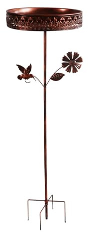 Harilla Vogeltränke Robuste Eisen Vogelbad Outdoor Vogeltränke Dekorative Gartenvogeltränke Trinkschale Freistehend für Balkon Terrasse Gartenzaun Geschenk