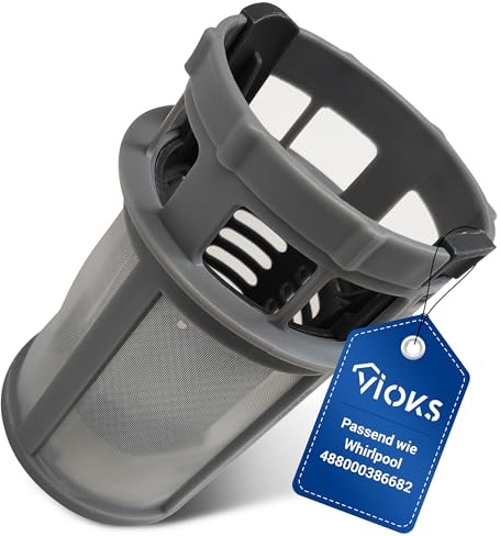VIOKS Kit de tamis grossier + tamis fin de rechange pour Whirlpоol Bauknеcht 488000386682 C00386682 Filtre de machine à rincer / filtre grossier + micro filtre pour lave-vaisselle