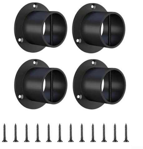 Lot de 4 plaques de base de poteau en acier inoxydable pour clôture en bois – Supports de support de balustrade – Pied réglable pour la construction de jardin et de terrasse – 50 mm ID