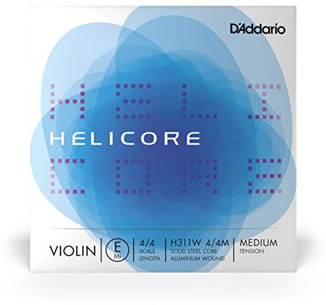 D'Addario Helicore Geigensaiten - Violine Saiten Geige 4/4 - H311W-4/4M Violinen Einzelsaite 'E' Aluminium umsponnen 4/4 Medium