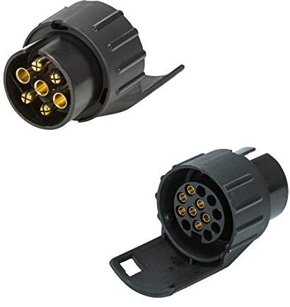 Nautika Adapter für Anhängersteckdose 7 auf 13 polig Anhängerdose Kabel Dose Stecker Verbindung Anhängerkupplung Anhänger Trailer