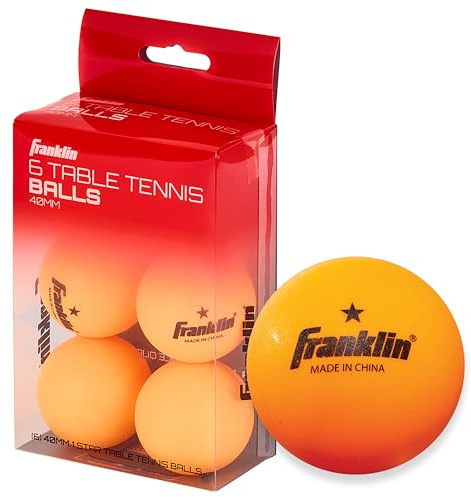 FRANKLIN SPORTS INDUSTRY - Table Tennis Balls, 1-Star, Orange, 6-Pk.