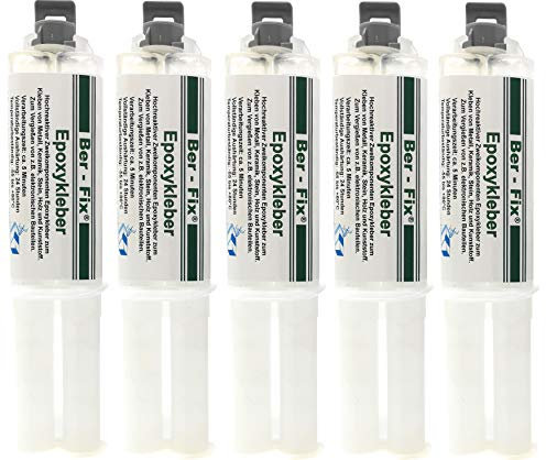 Ber-Fix 5 Min Kleber 5x25g – 2K Epoxidharz Vorratspack – Echter Klebstoff für Holz, Metall & Kunststoff