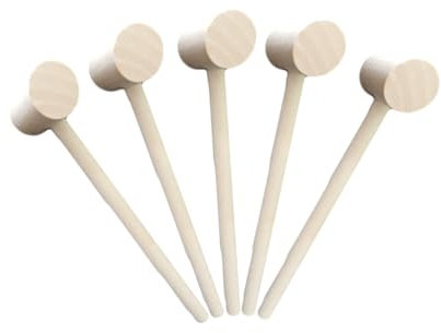 NUOBESTY 12pcs Mini Wooden Mallets Small Hammer Toys for Kids Children Educational Props