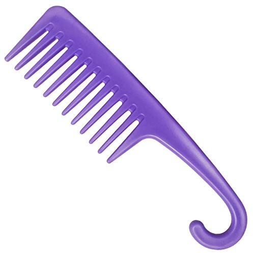 Wapodeai Wide Tooth Comb Detangling Hair Brush, Premium Care Handgrip Comb, Apply to For Curly, Wet, Dry, Thick Hair Etc. (Purple)